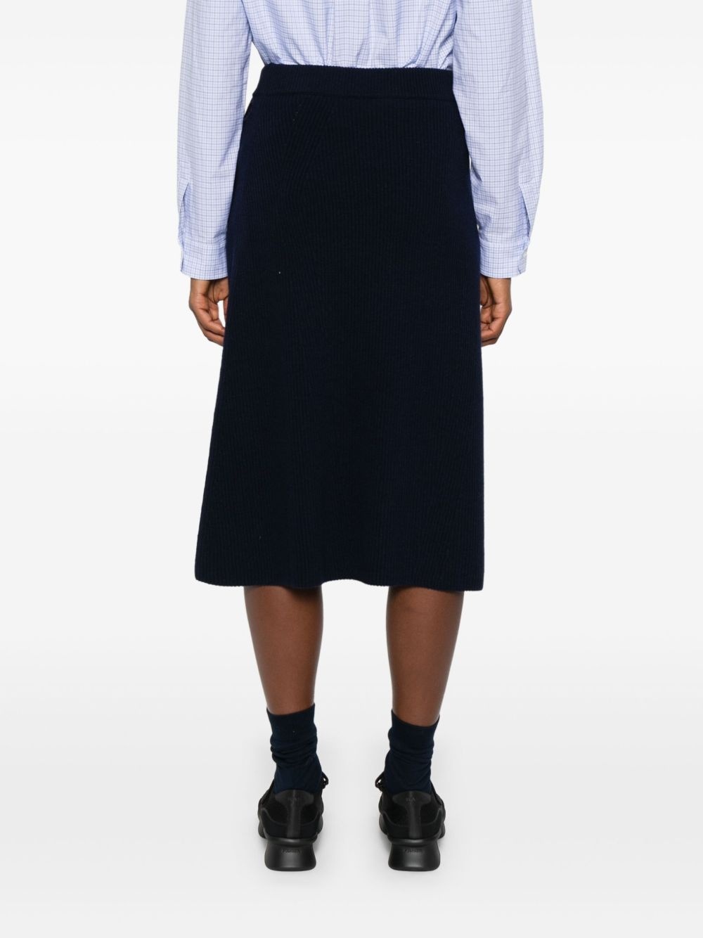 ribbed-knit midi skirt - 4