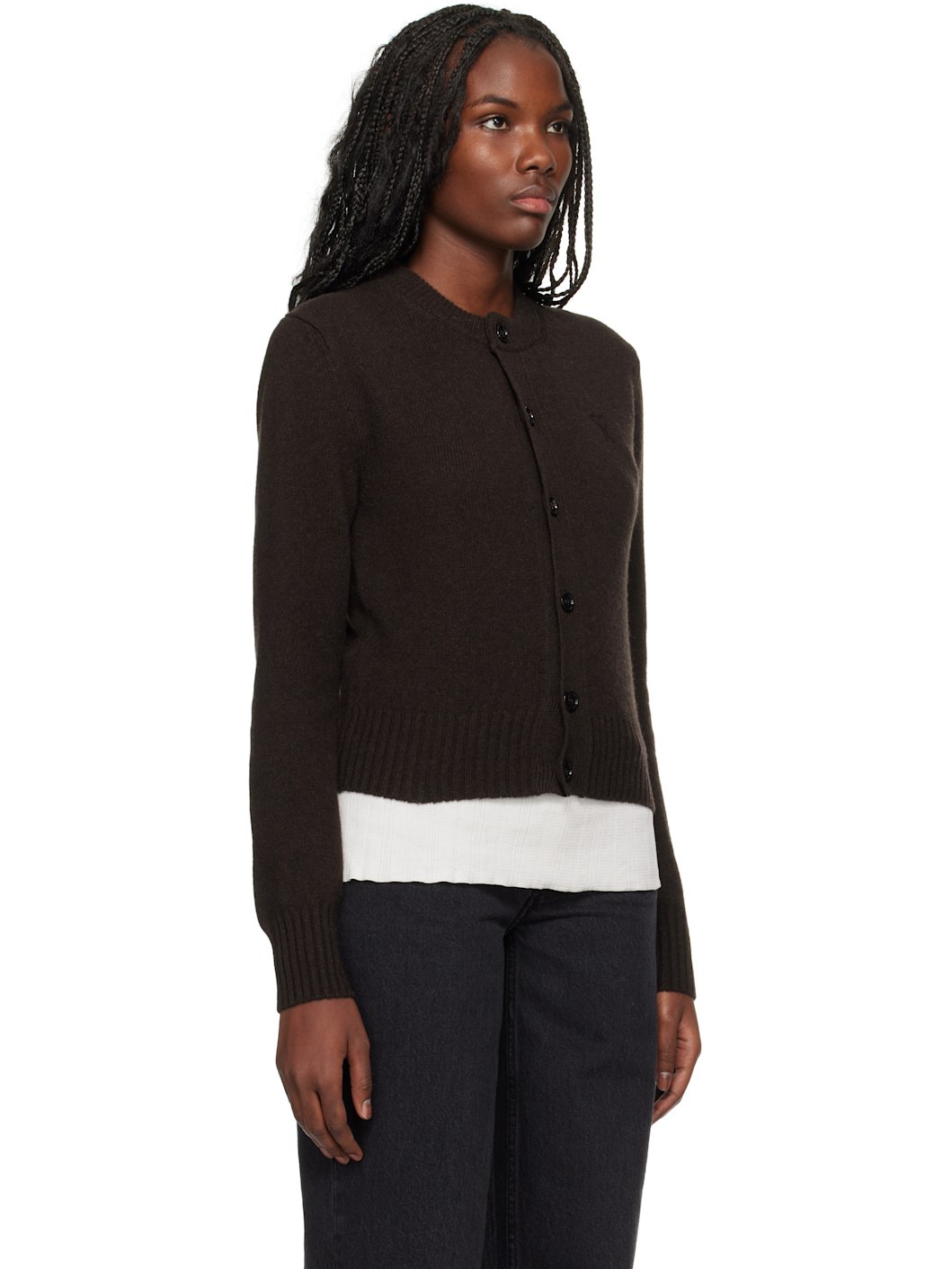 Brown Cashmere Ami de Coeur Cardigan - 2