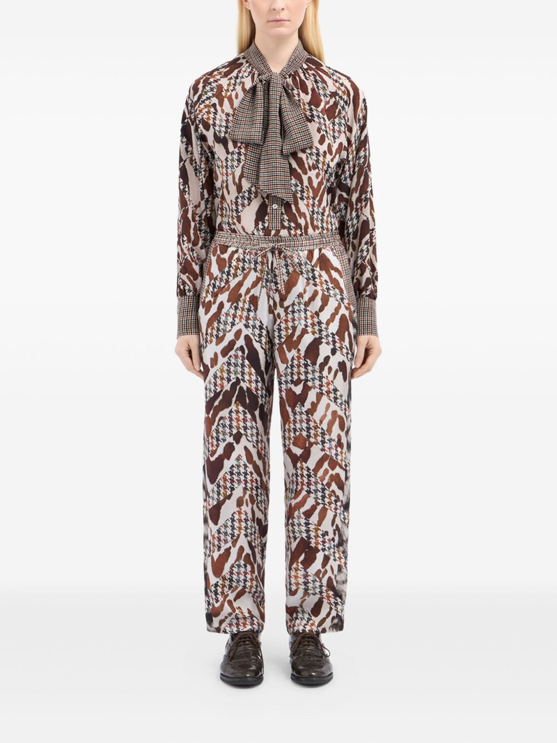 Pierre-Louis Mascia houndstooth-pattern drawstring-waist trousers outlook