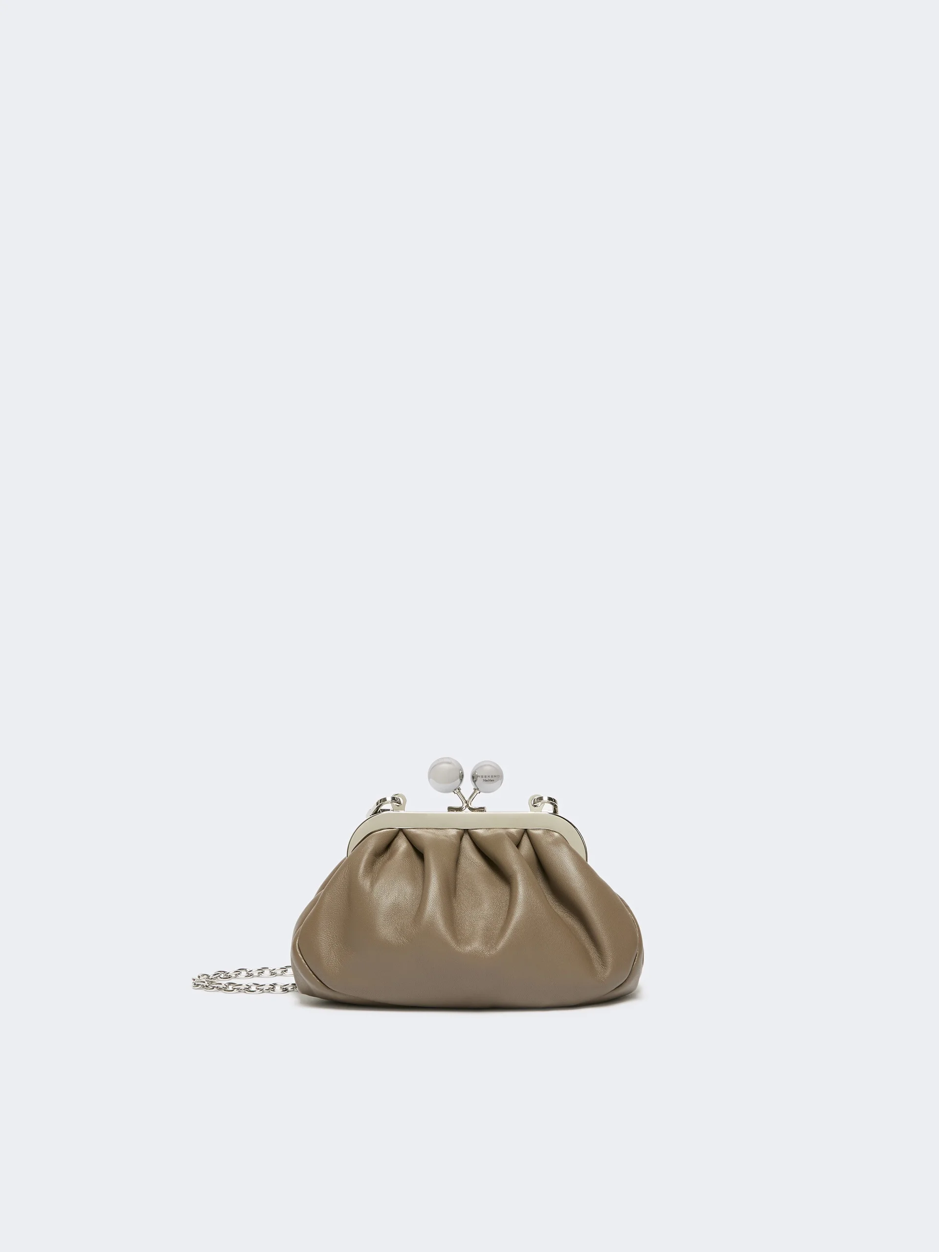 NEMBI Extra-small Pasticcino Bag in shiny sheepskin - MUD - 1