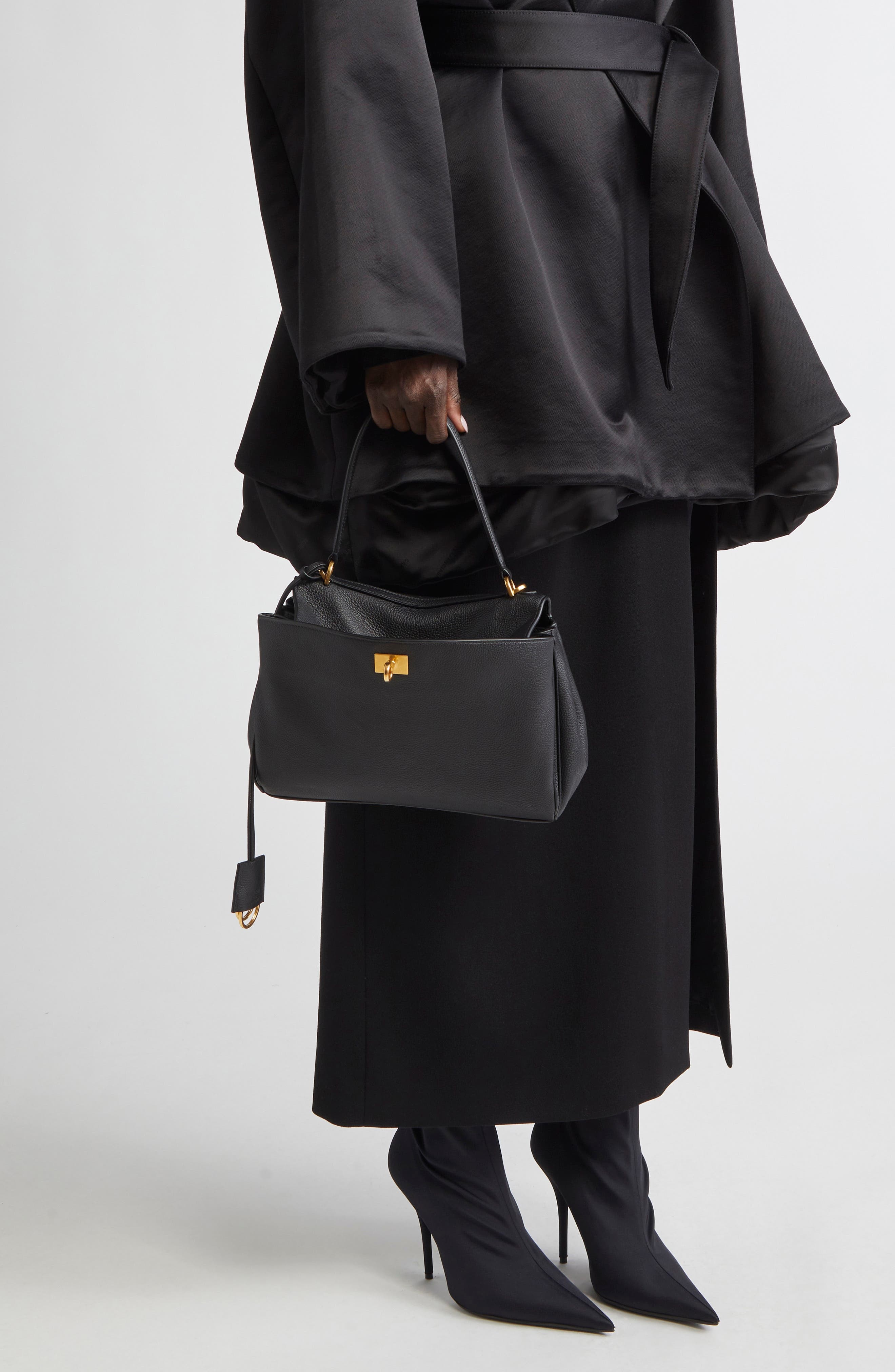 Balenciaga Small Rodeo Leather Top Handle Bag in 1000 Black at Nordstrom - 2