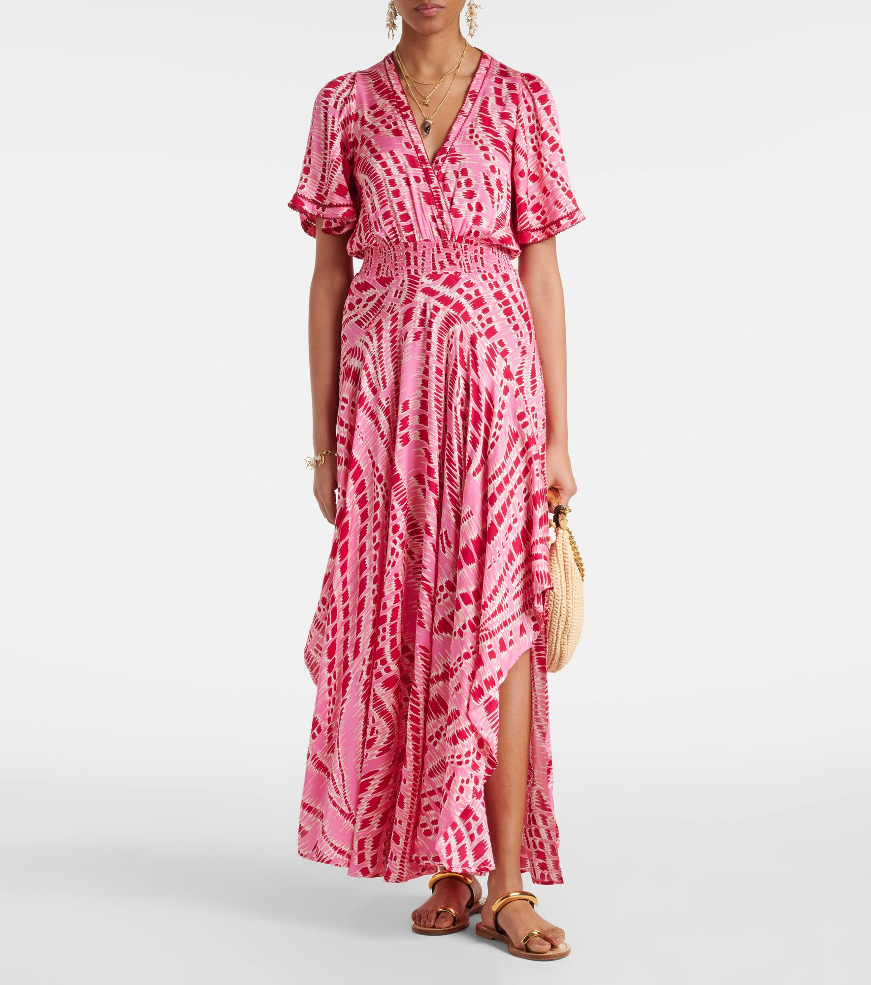 Mabelle printed satin midi dress - 2