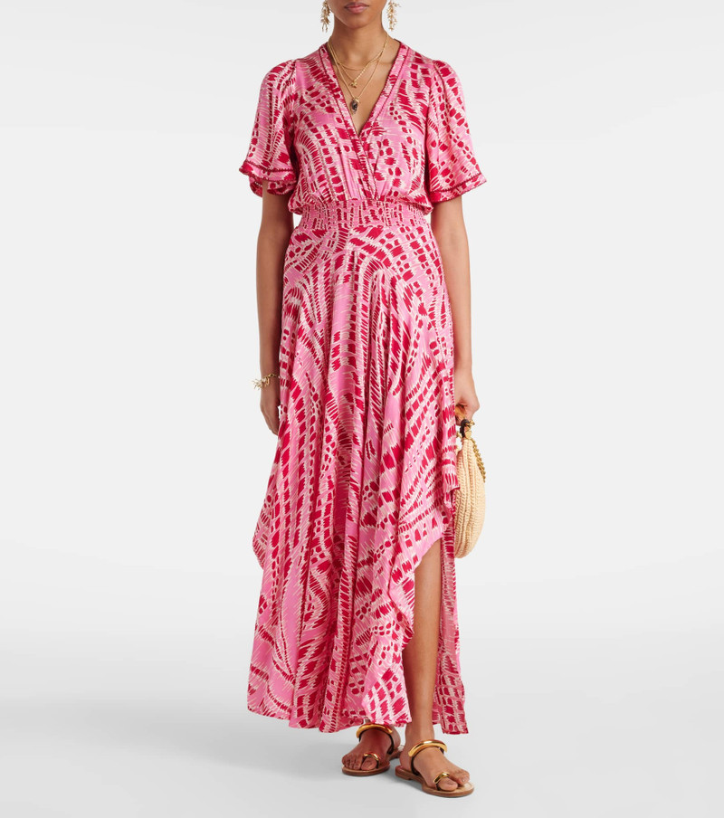 Poupette St Barth Mabelle printed satin midi dress outlook