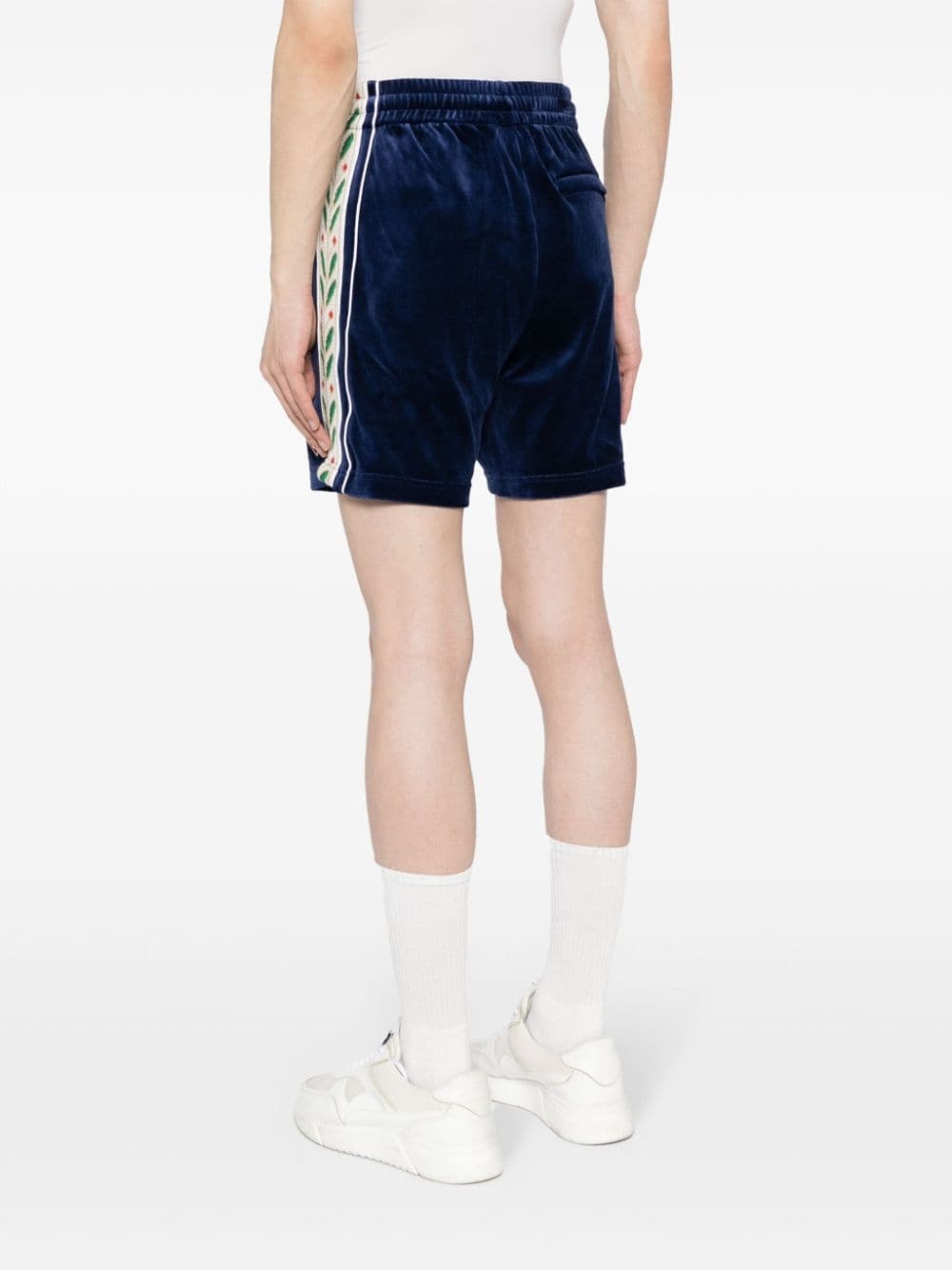 Heart Monogram velvet track shorts - 4