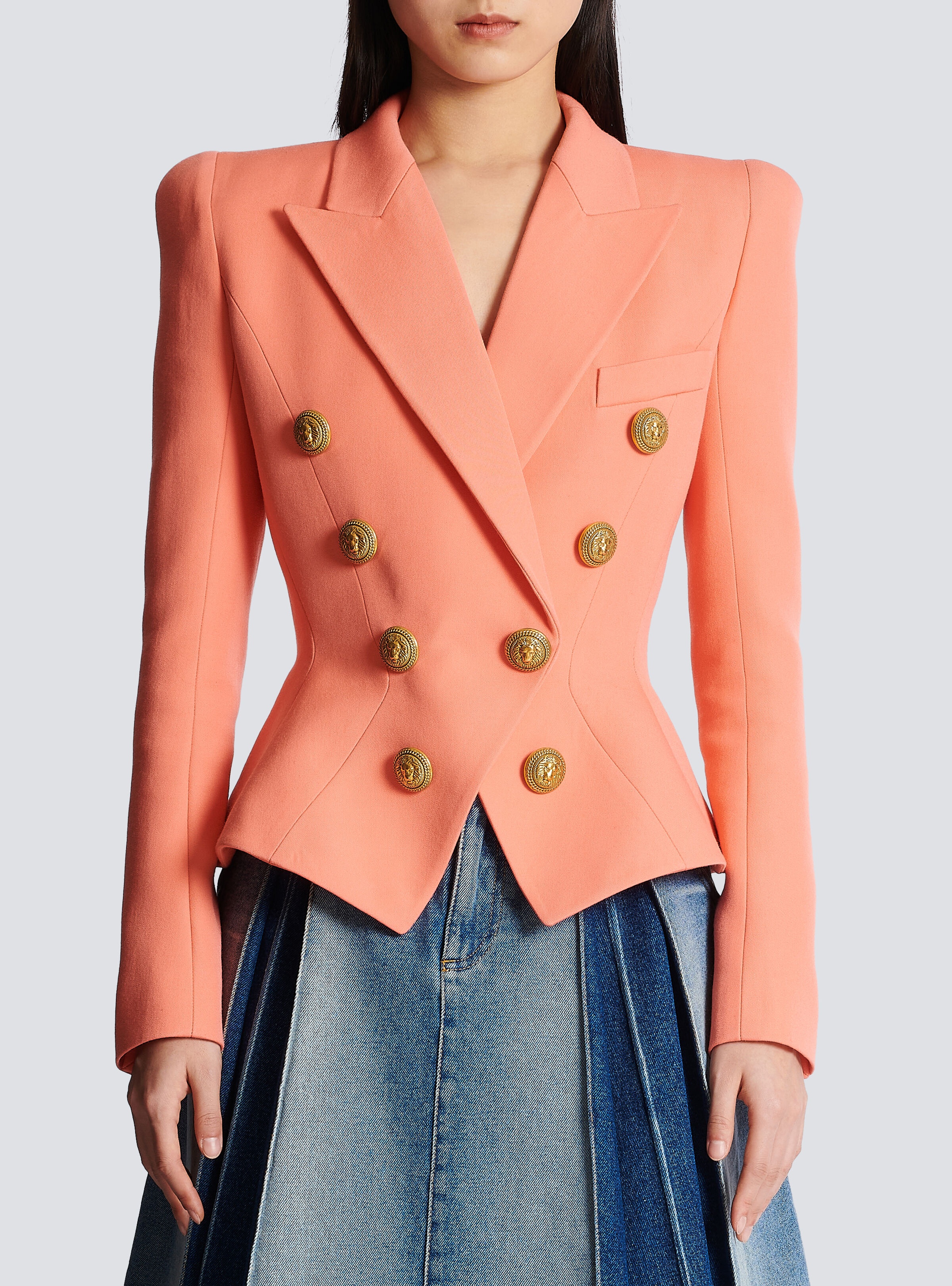 8-button cinched-waist jacket - 5