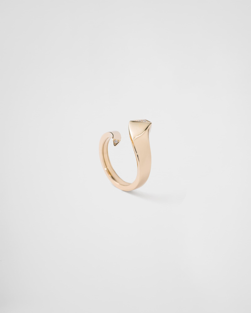 Eternal Gold snake mini ring in yellow gold and diamonds 3