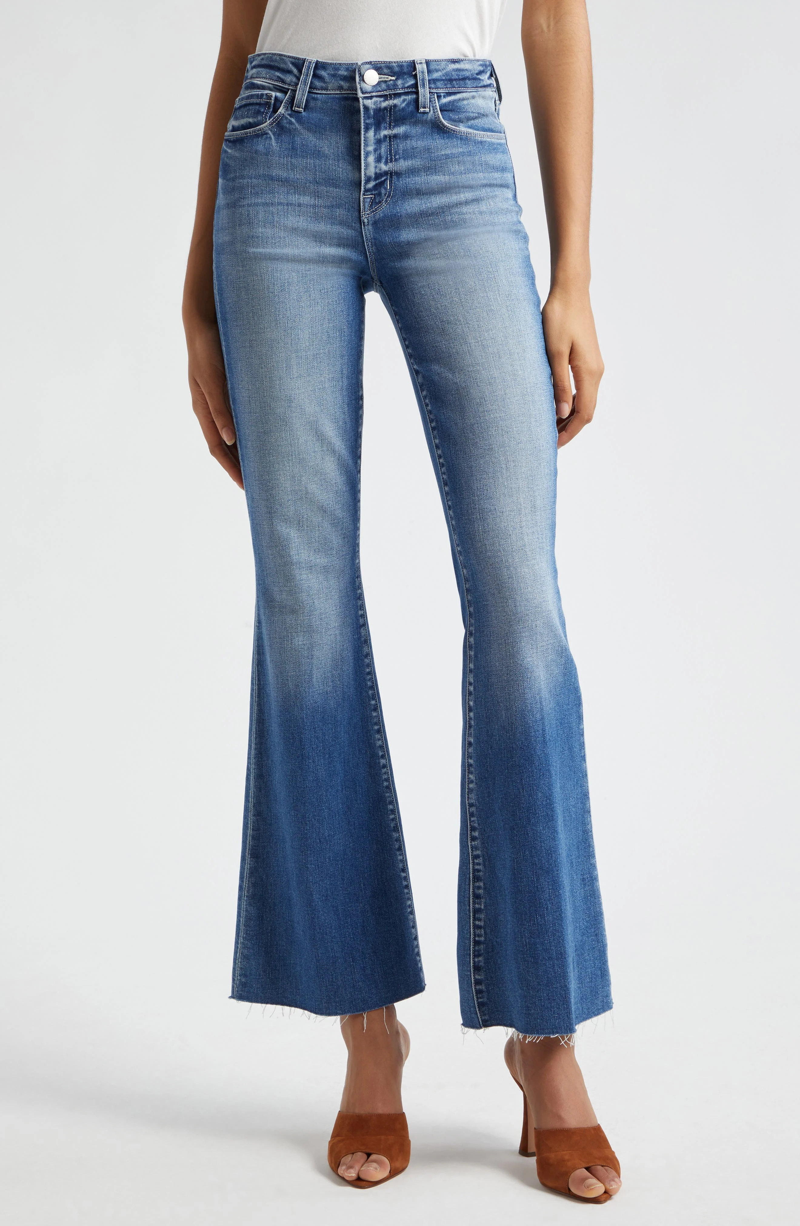L'AGENCE Sera High Waist Flare Jeans in Laguna at Nordstrom - 1