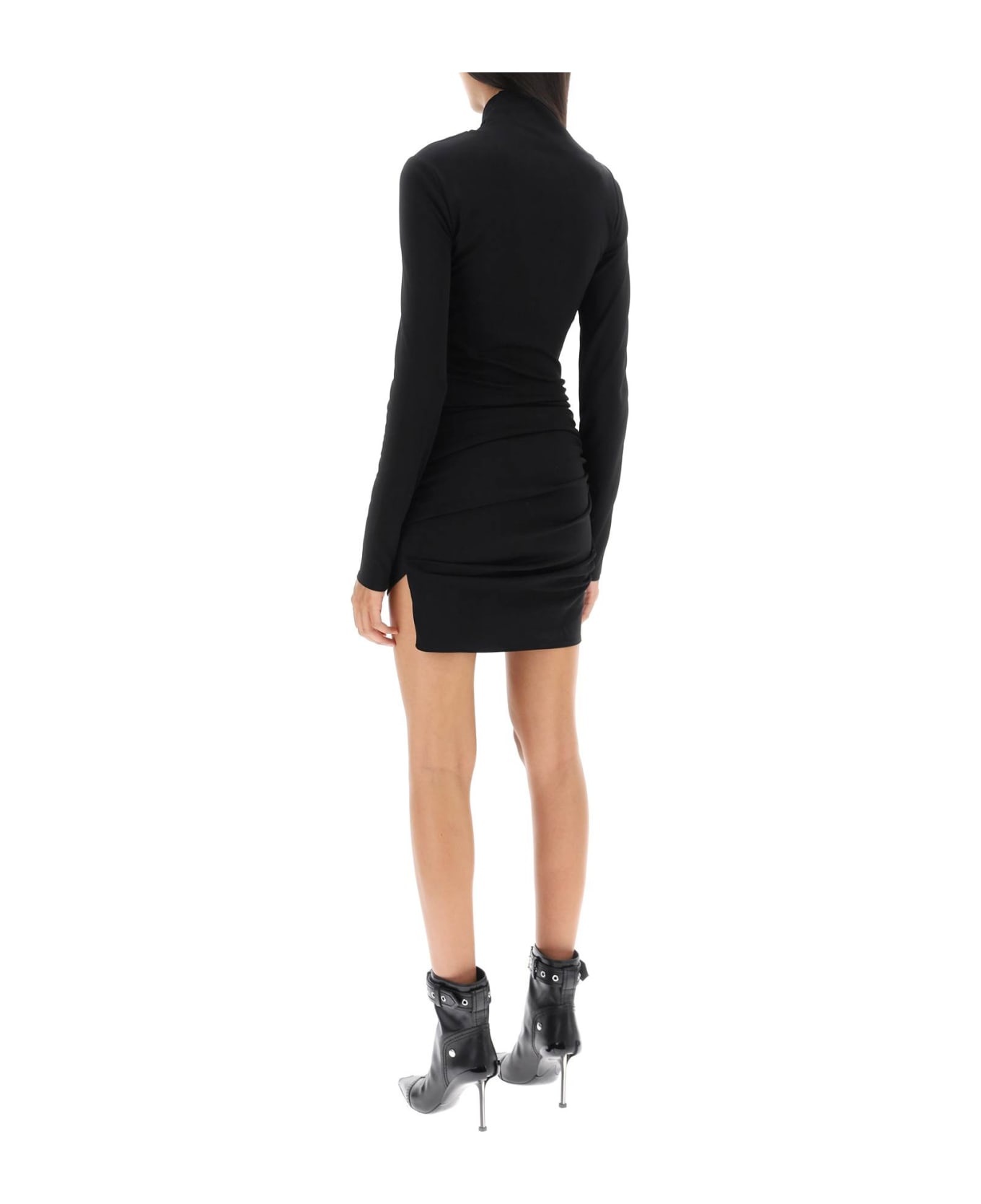Black Viscose Mini Dress - 3