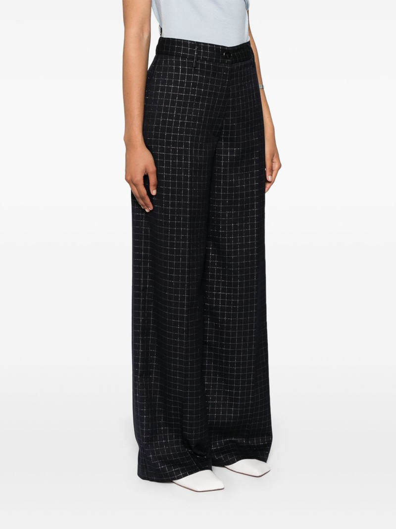 check-pattern wide-leg trousers 3