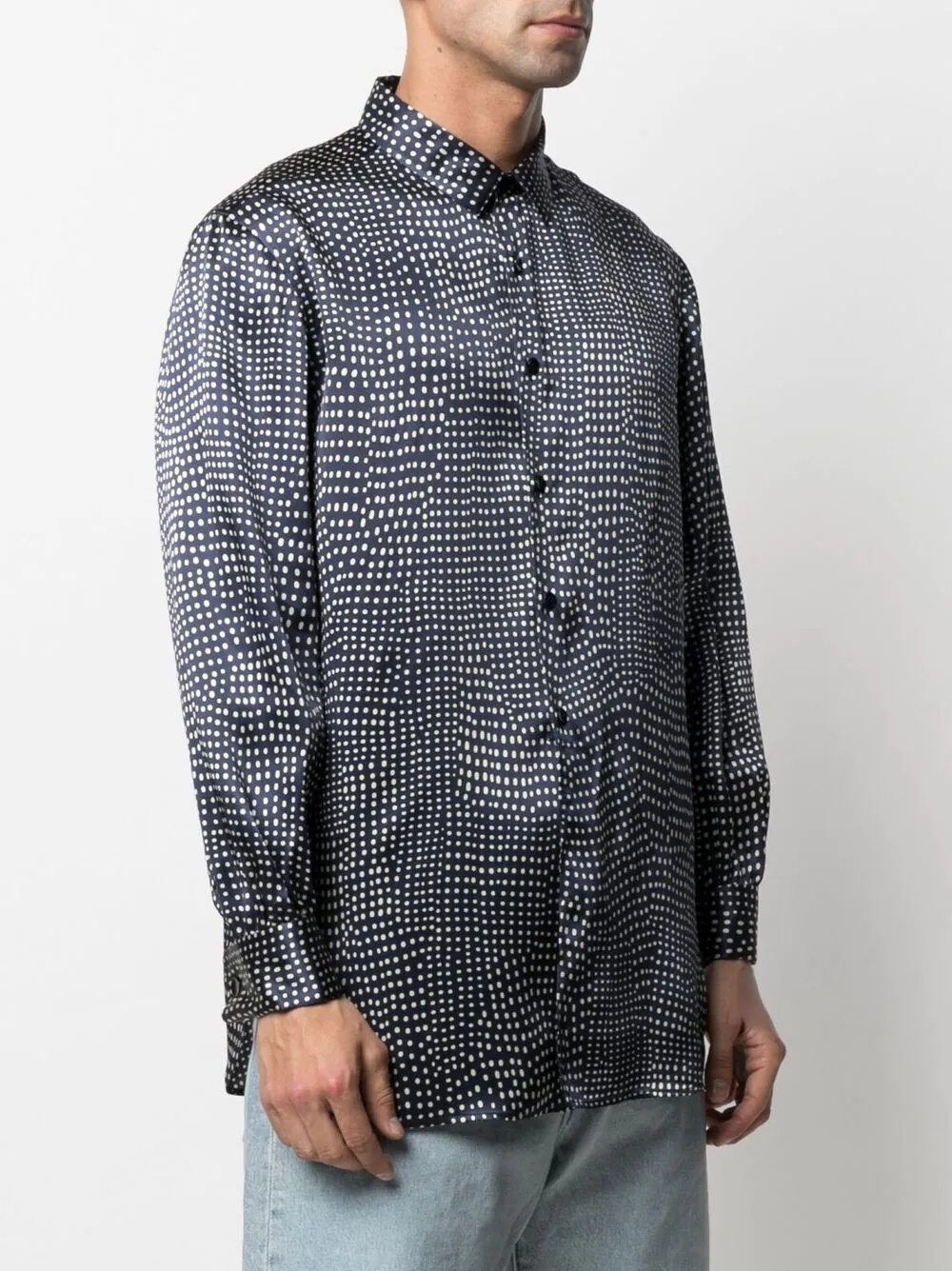 spot-print long-sleeve shirt - 3