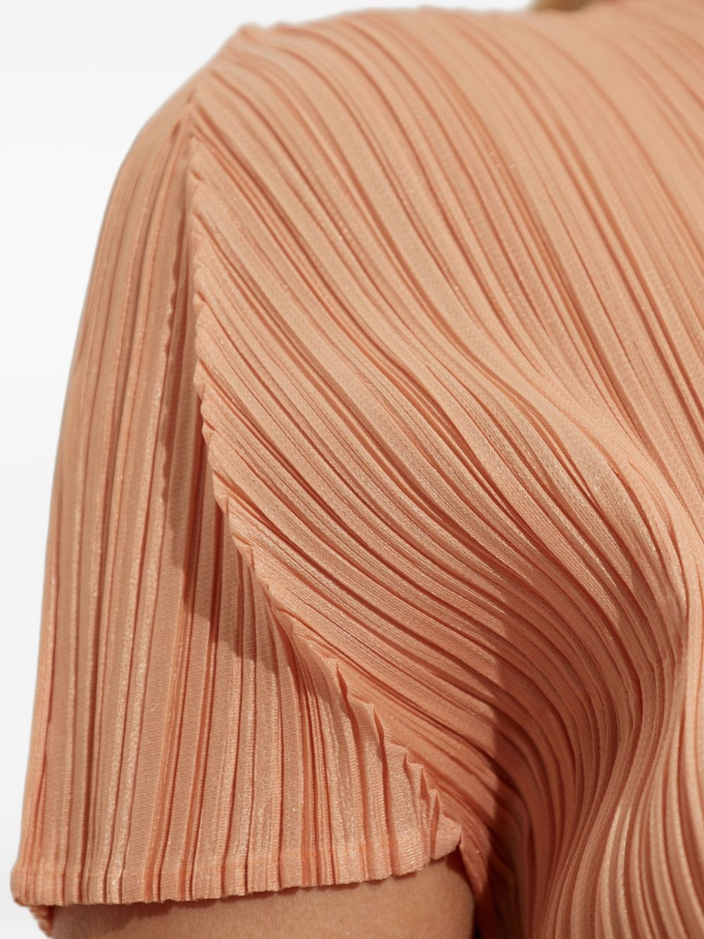 pleated high-neck blouse - 5