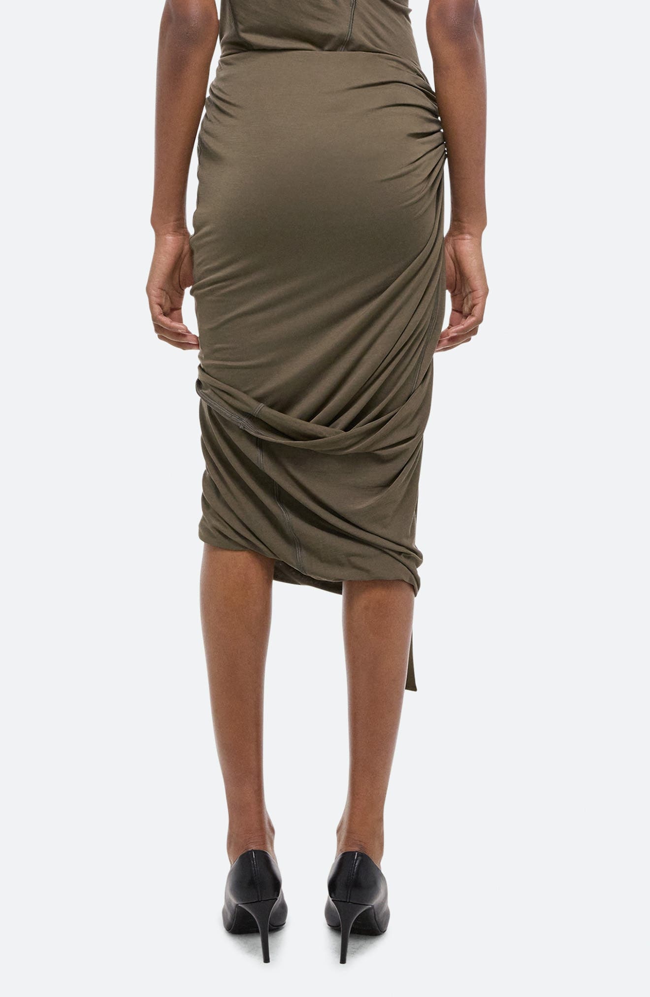 Helmut Lang Wind Jersey Skirt in Olive - 3