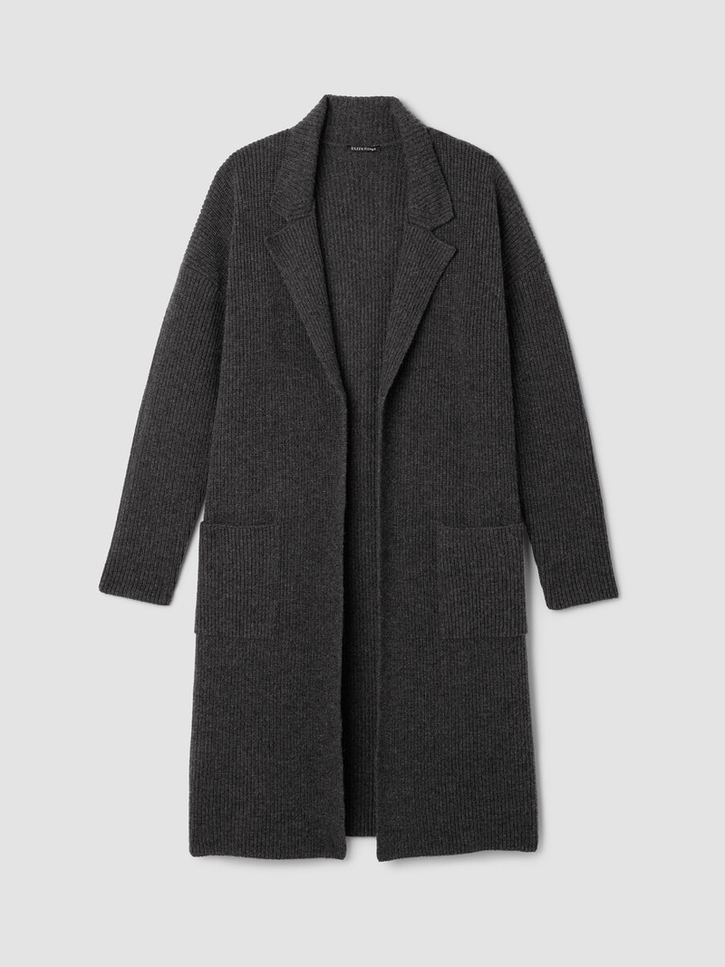 Recycled Wool Cashmere Notch Collar Cardigan 1