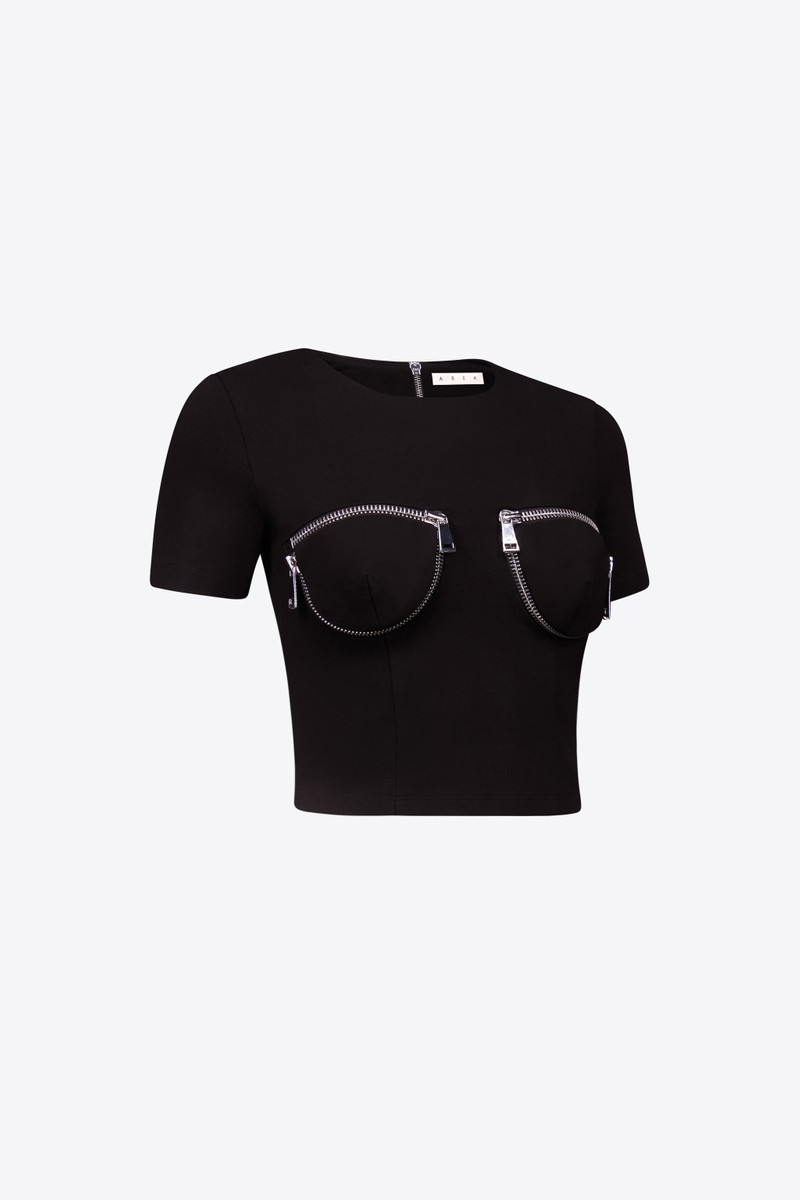 AREA ZIPPER BUSTIER CUP T-SHIRT outlook