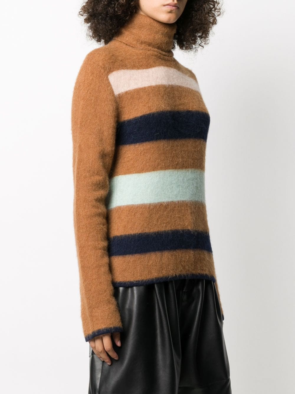 striped turtleneck jumper - 3