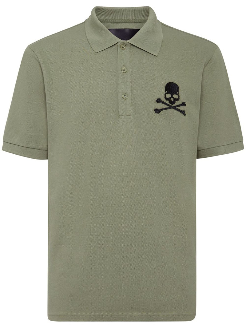 Skull & Bones embroidered cotton polo shirt 1