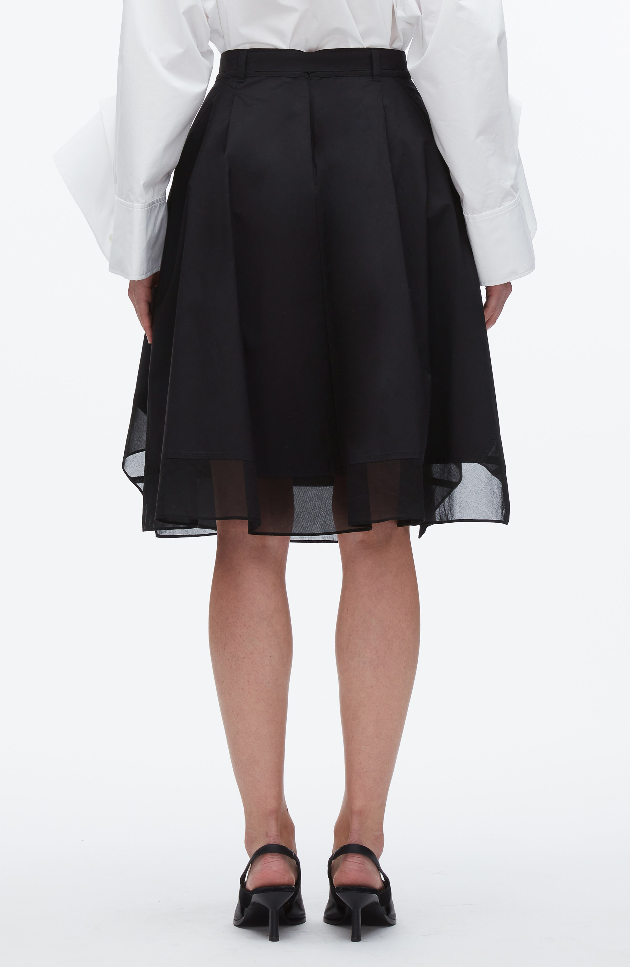 3.1 Phillip Lim Belted A-Line Chiffon Skirt in Black at Nordstrom - 3