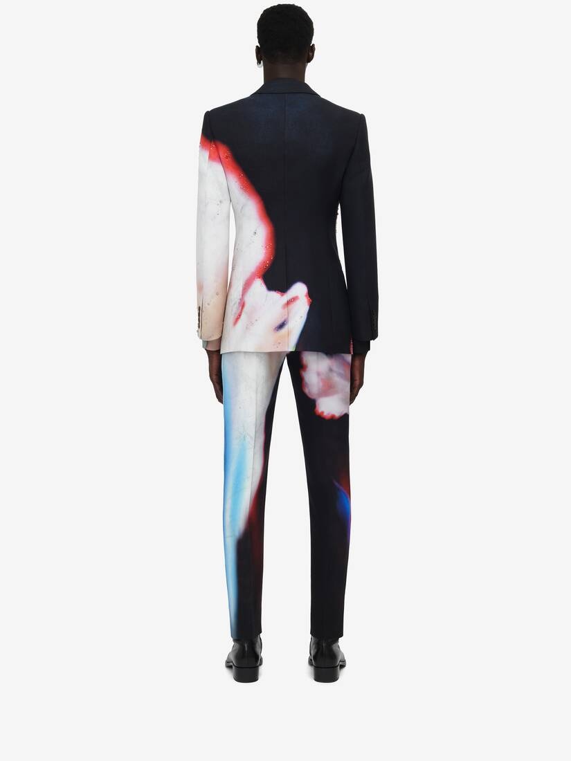 Men's Solarised Flower Double-breasted Jacket in Multicolor - 4