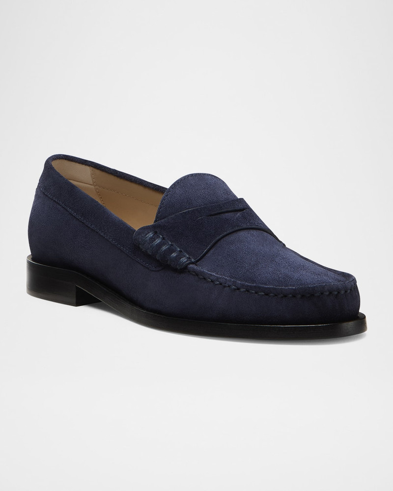 Stuart Weitzman Lottie Suede Penny Loafers outlook