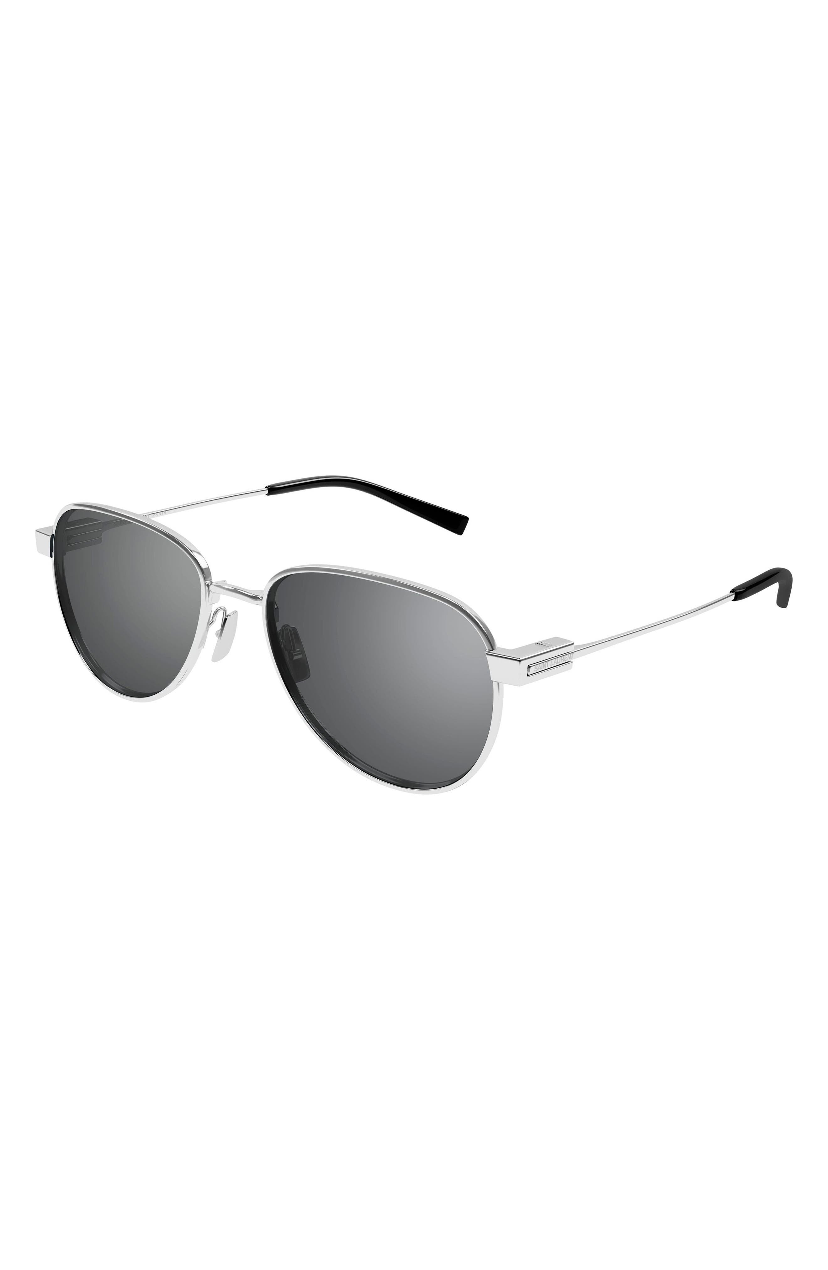 Saint Laurent 53mm Panthos Sunglasses in Silver at Nordstrom - 2