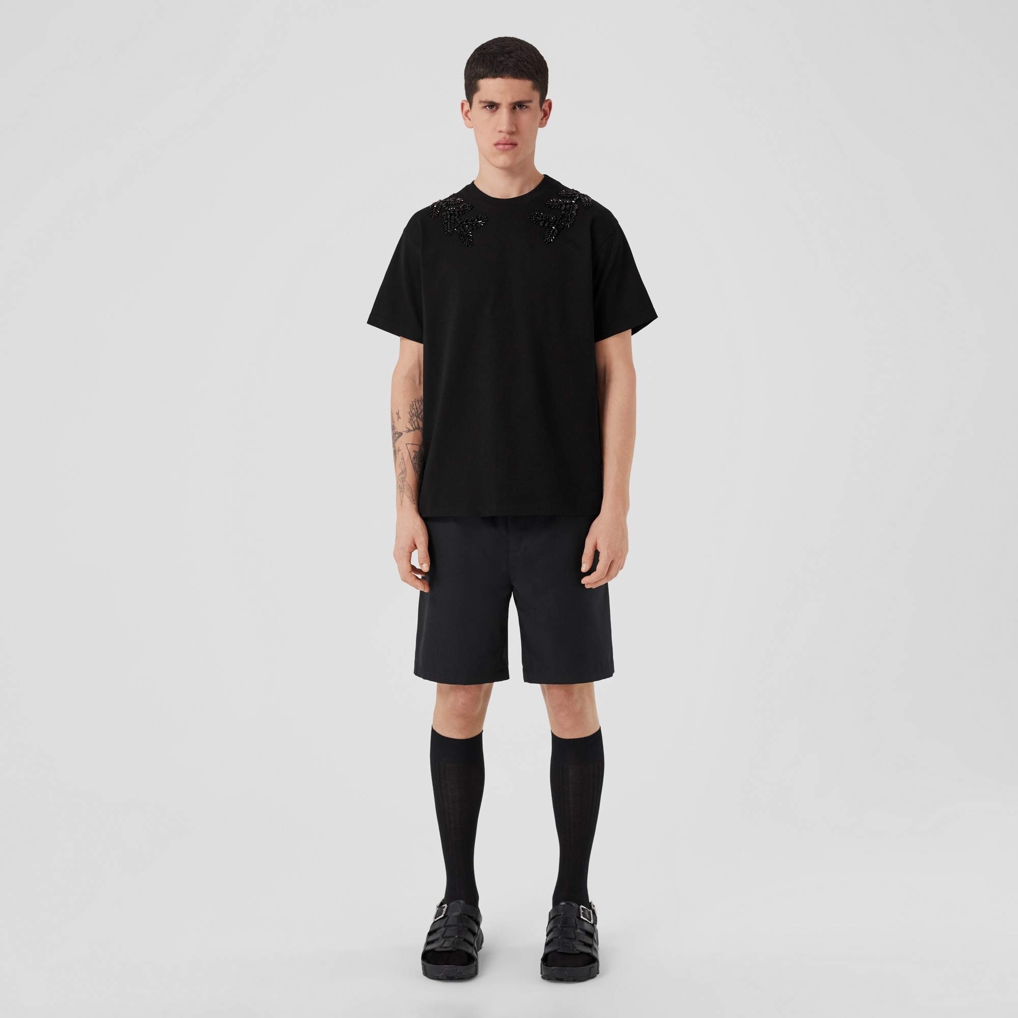 Crystal Oak Leaf Crest Cotton T-shirt - 4