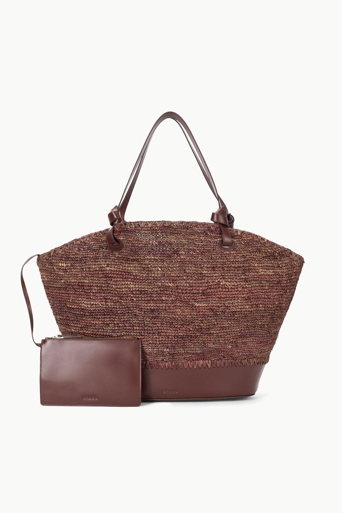 STAUD SQUILLO RAFFIA TOTE MAHOGANY - 7