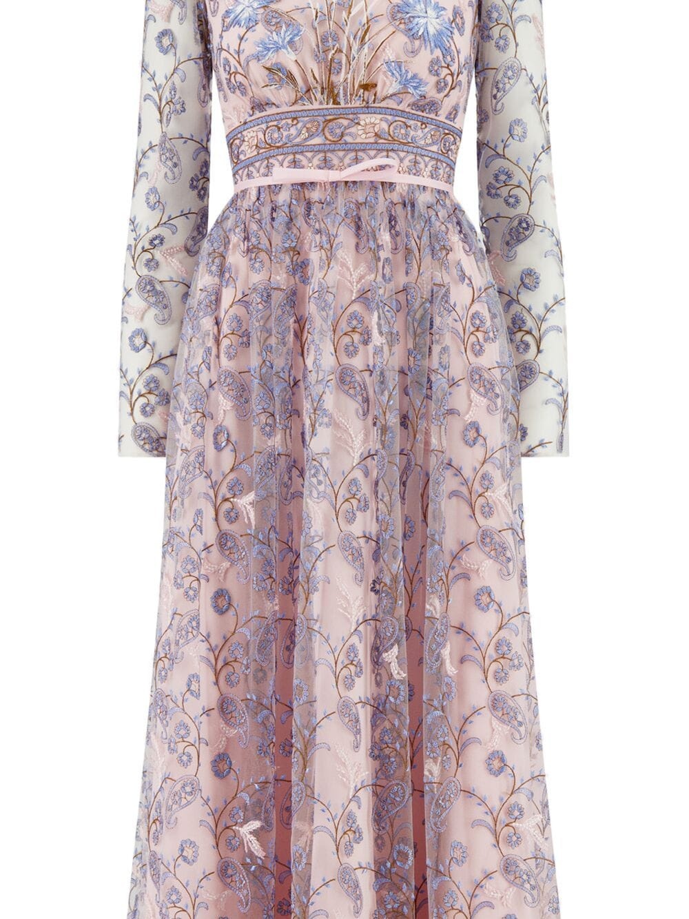 Popping Paisley embroidered tulle dress - 2