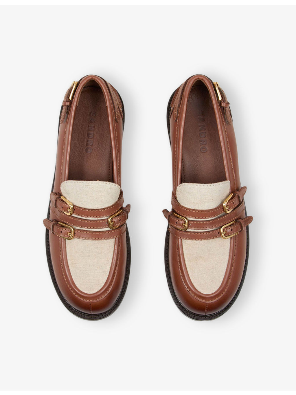 Buckle Two-Tone Leather Loafers - 2