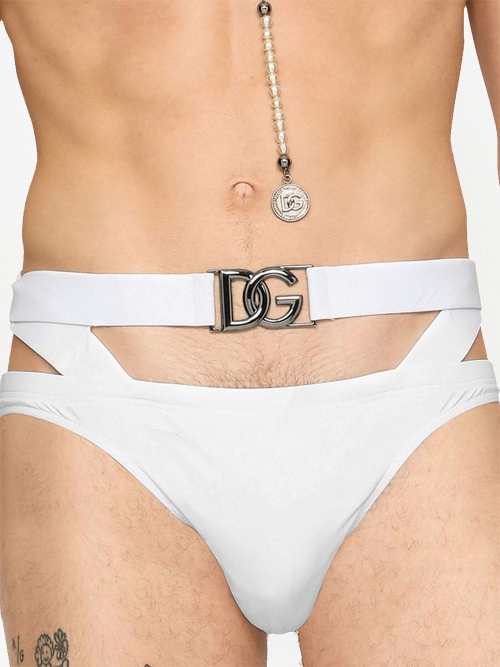 high-cut logo-plaque swim trunks - 5