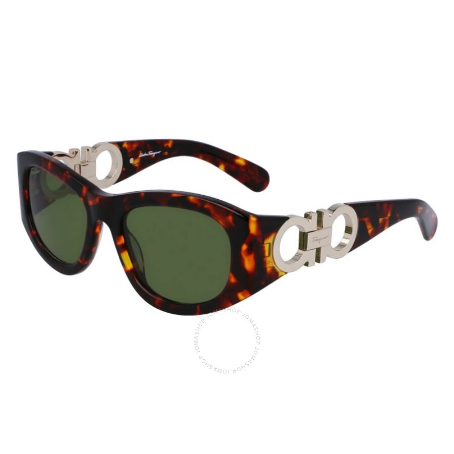 Salvatore Ferragamo Green Oval Ladies Sunglasses SF1082SN 219 53 - 1