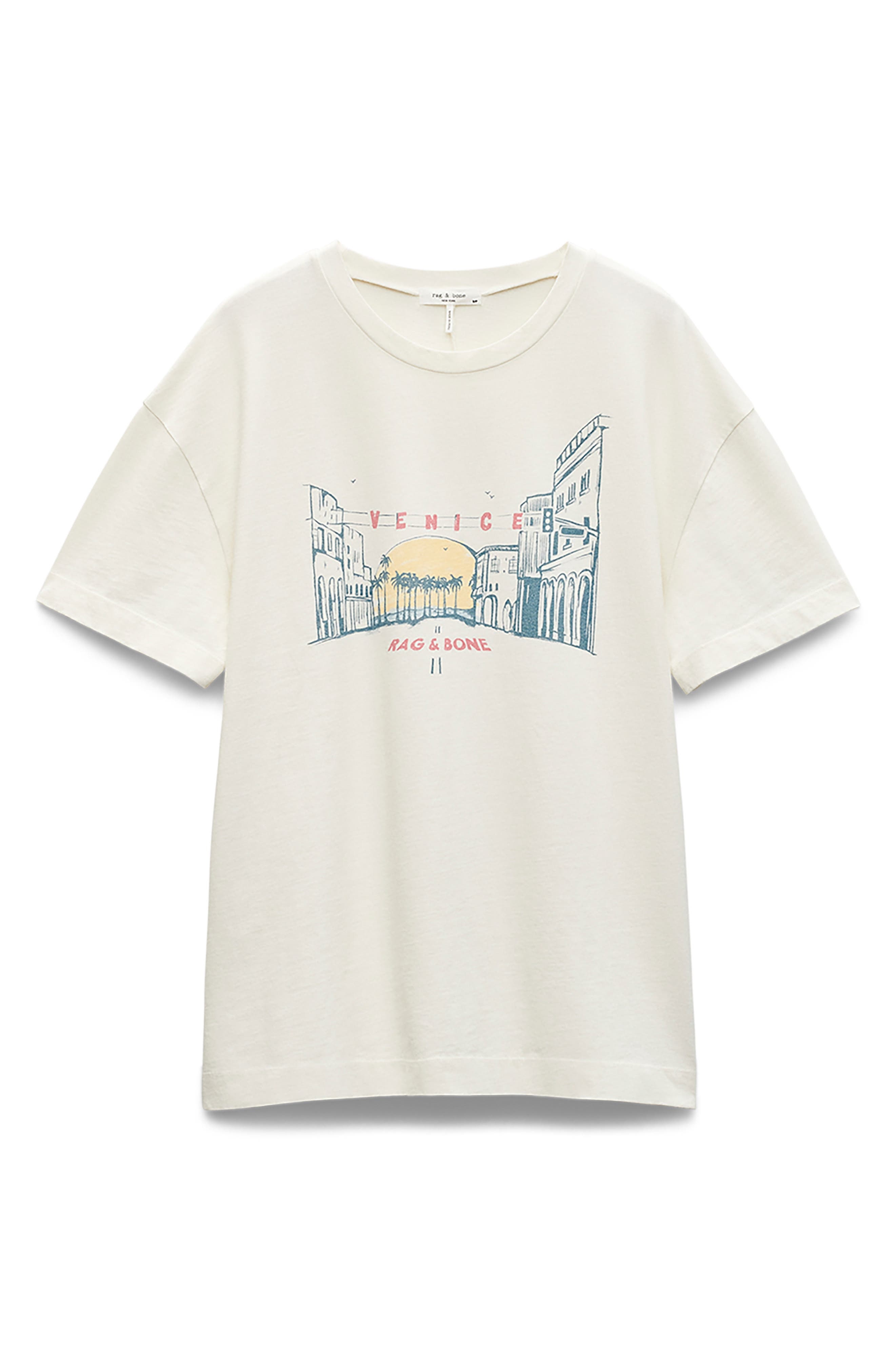 rag & bone Venice Beach Cotton Graphic T-Shirt in Chalk at Nordstrom - 4