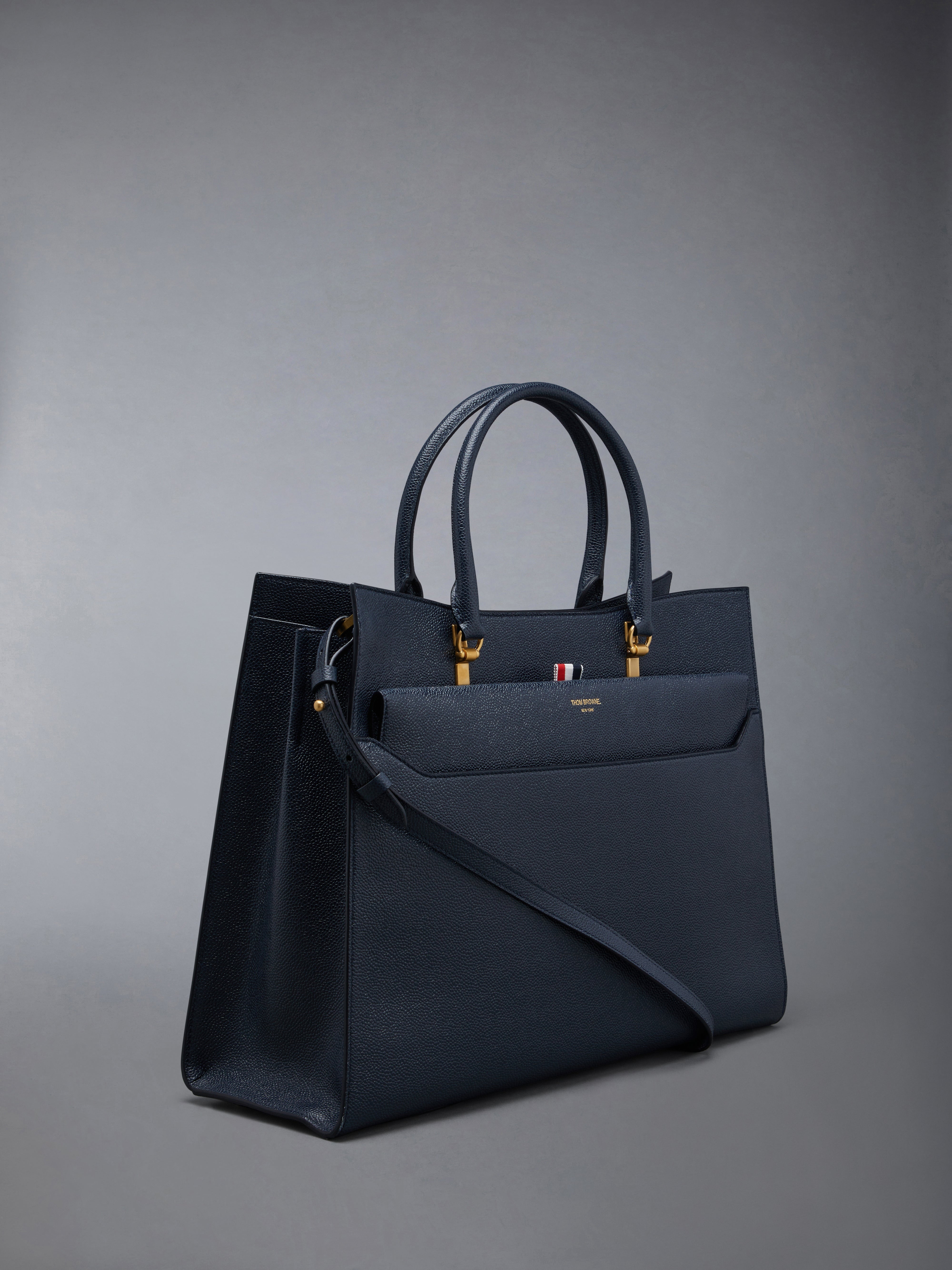 Pebble Grain Leather Large Duet Tote - 2