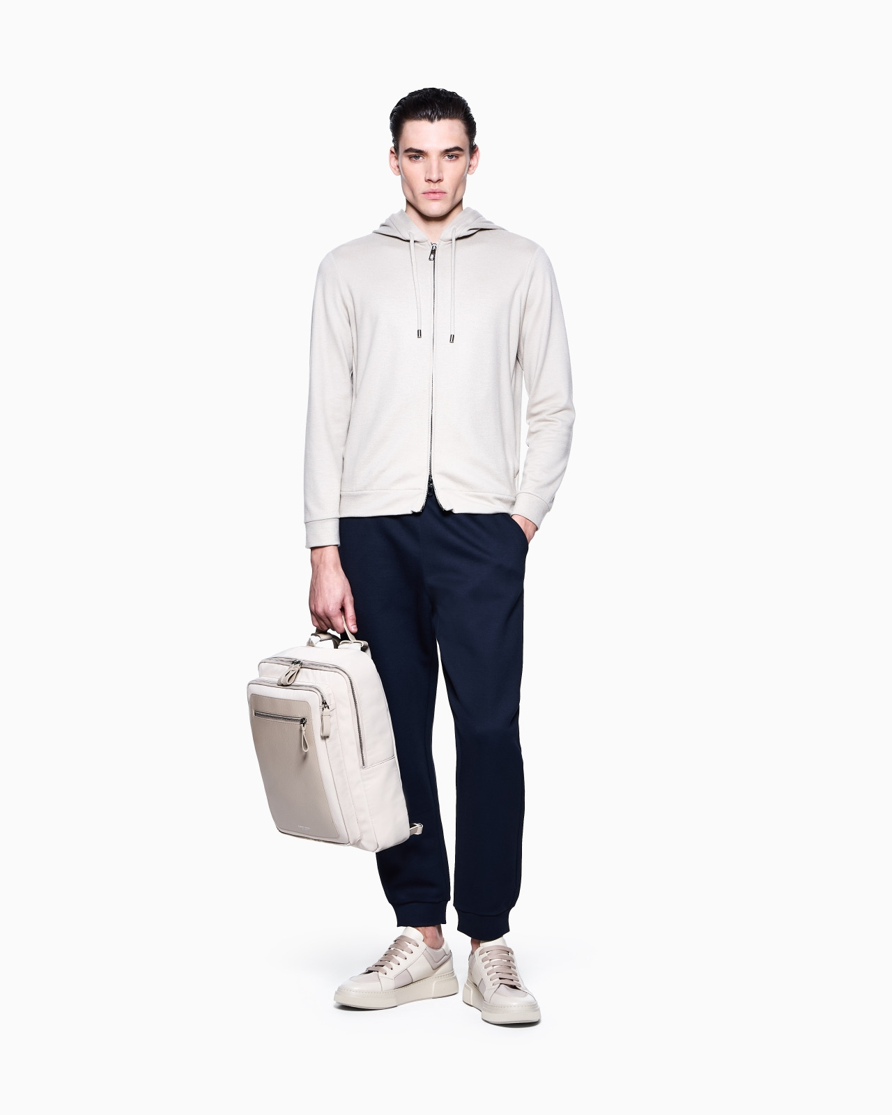 HOODED SWEATSHIRT IN PURE CASHMERE CLOTH - 2