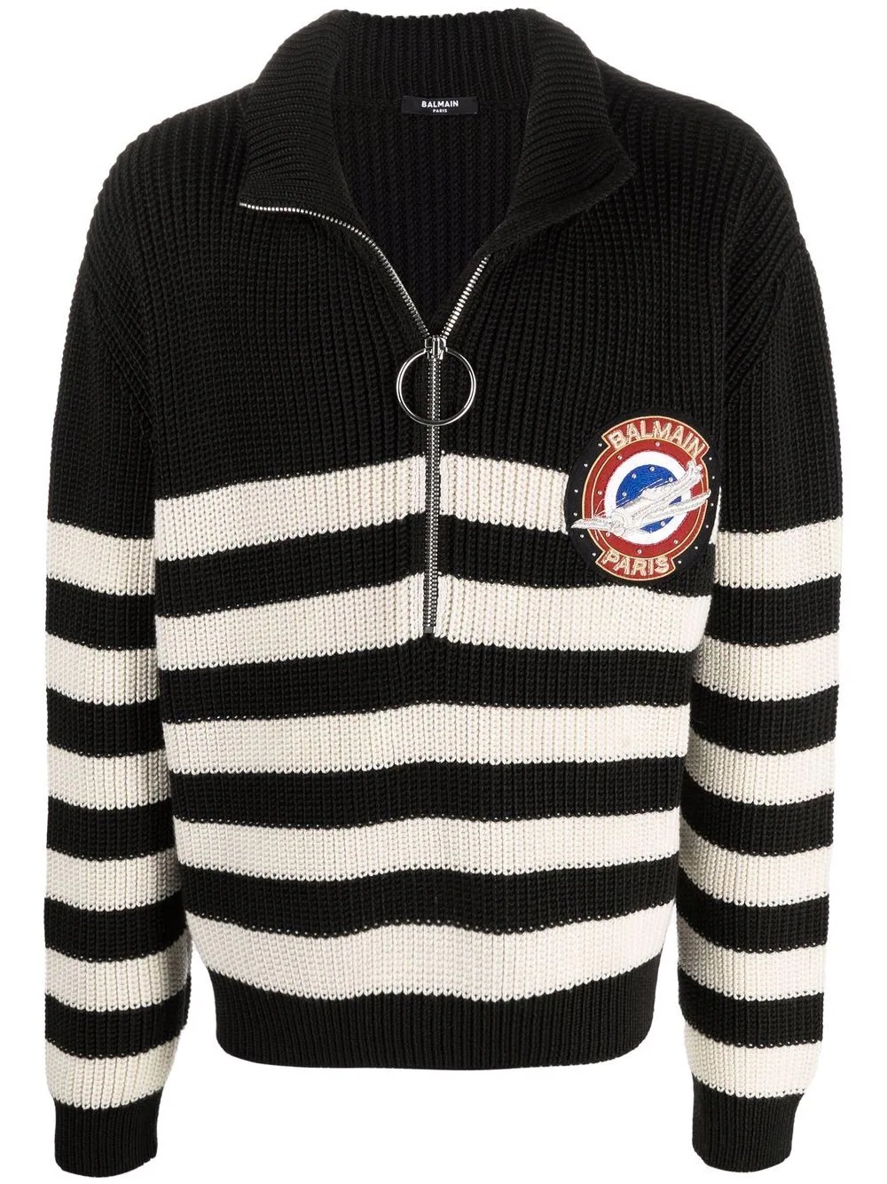 trucker striped pullover - 1