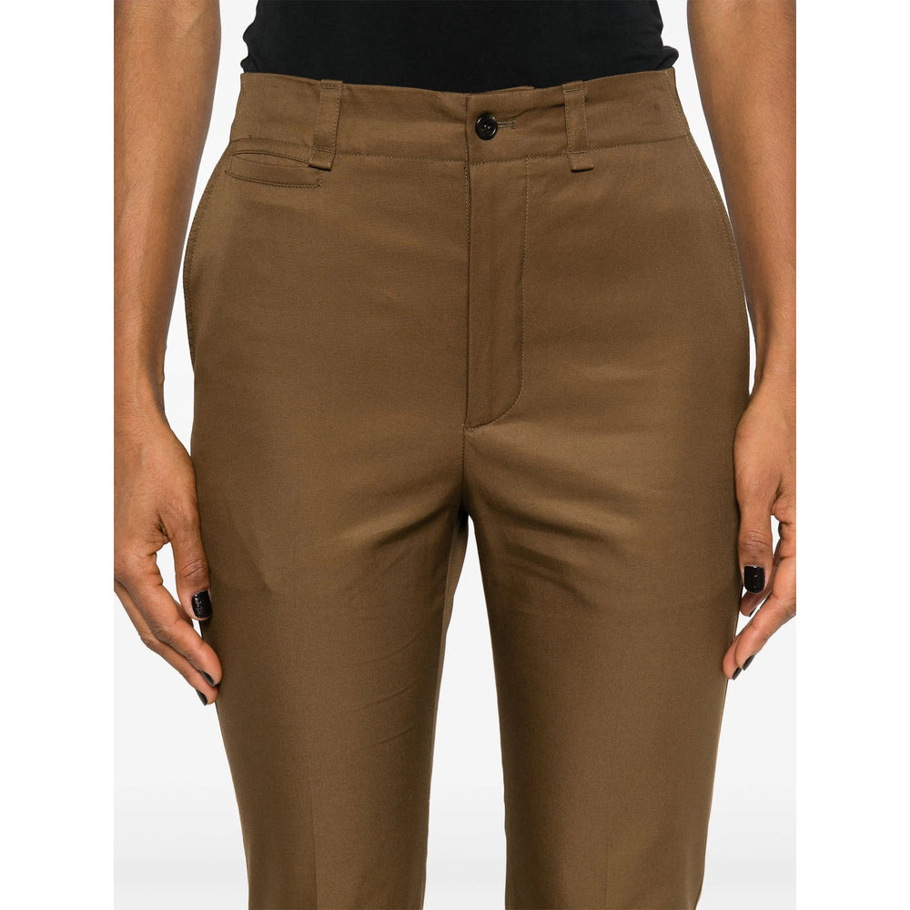 Saint Laurent Brown Trousers - Straight Trousers Women - 2