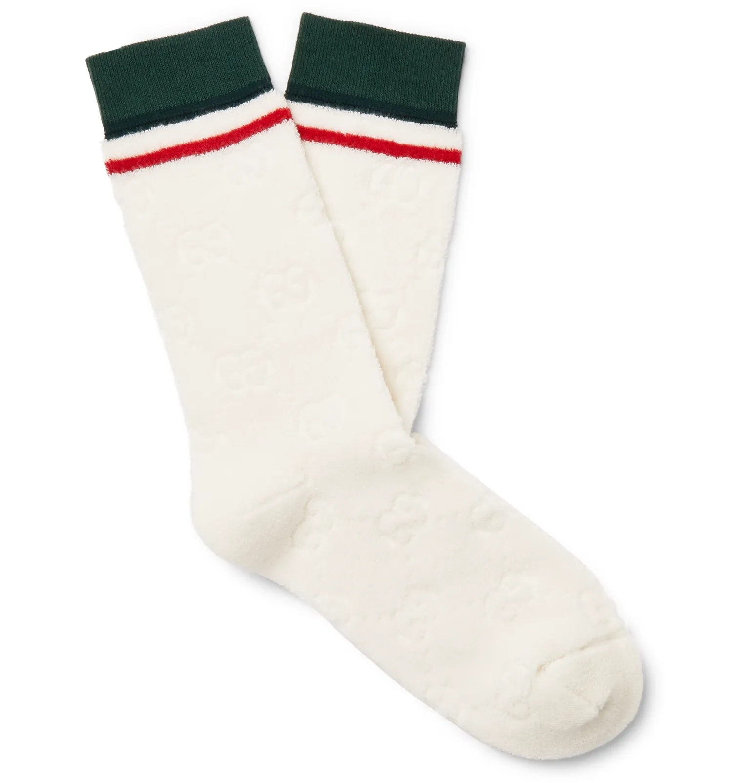 Striped Logo-Embossed Cotton-Blend Jacquard Socks - 1