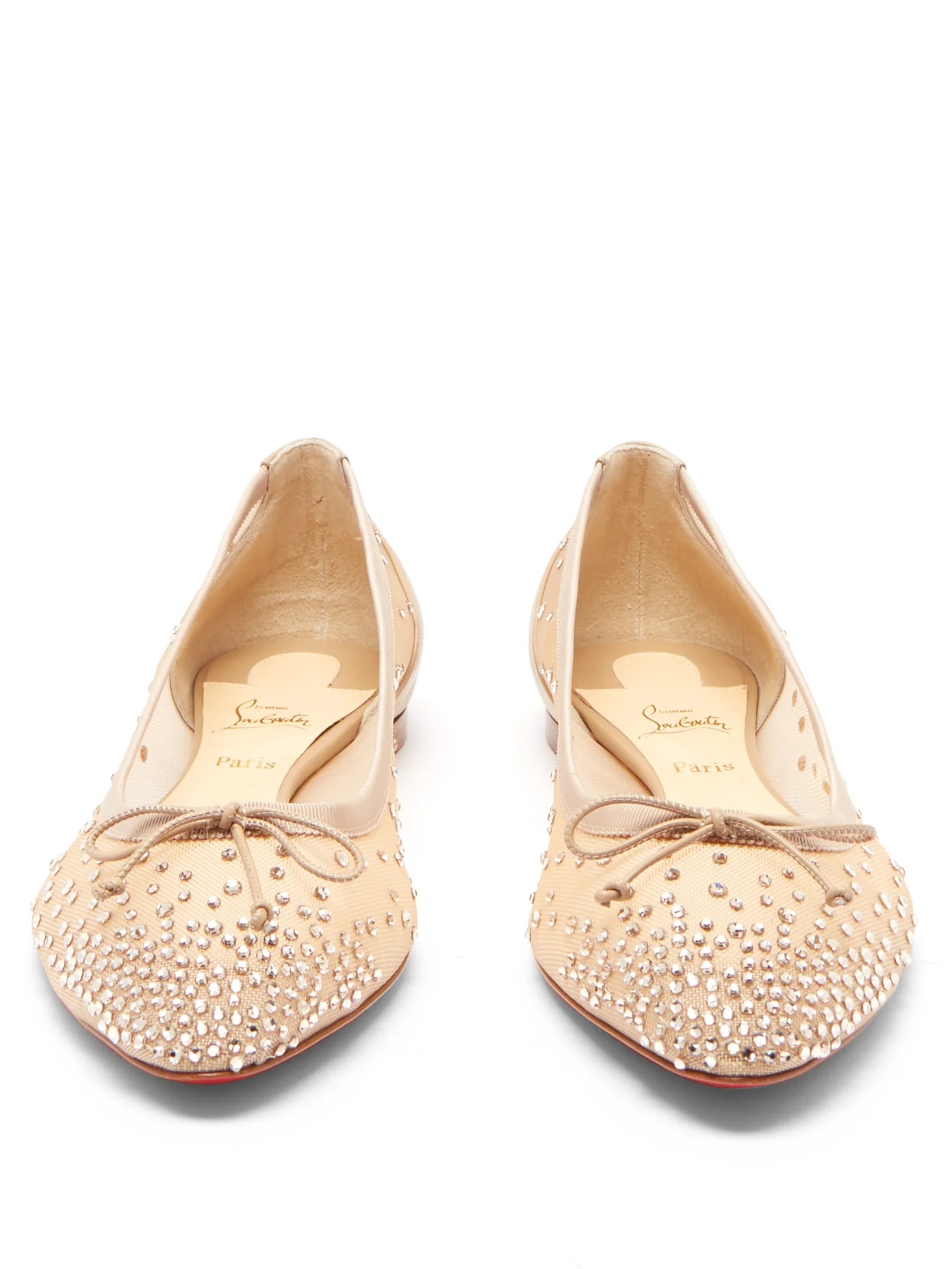 Patio crystal-embellished mesh ballet flats - 5