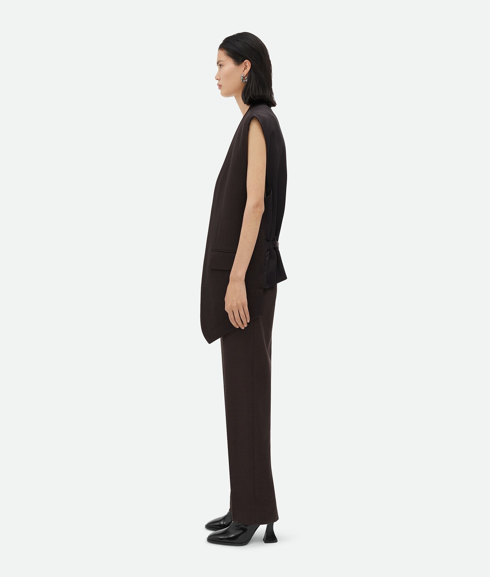Structured Cotton Melange Double Gilet - 2