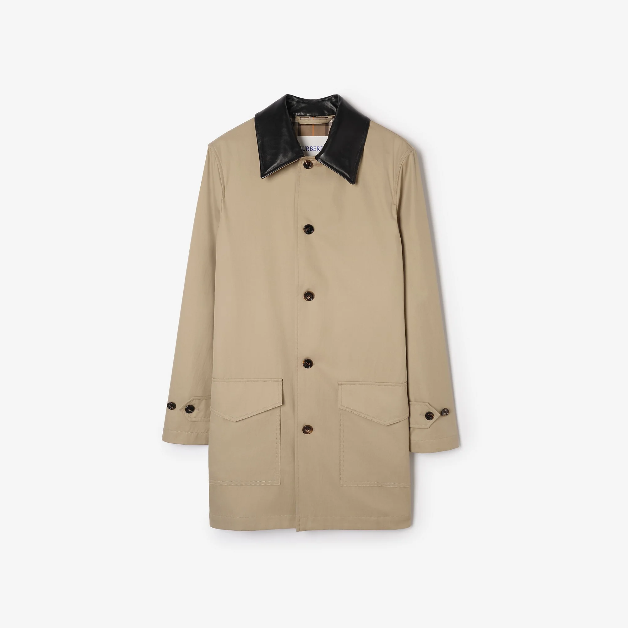 Mid-length Leather Collar Meadowbank Car Coat - 1