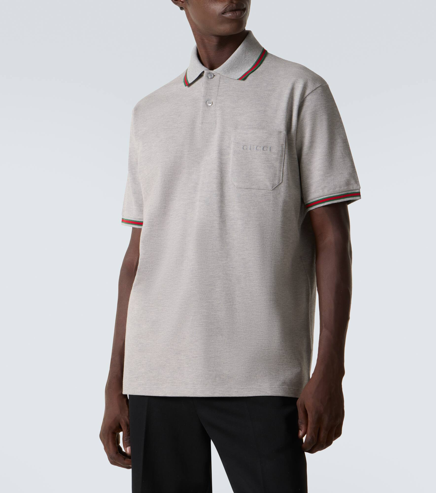 Web Stripe cotton-blend polo shirt - 3
