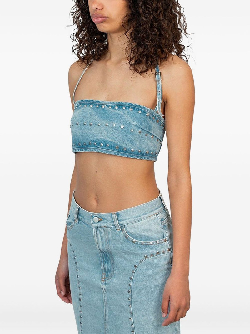 gimaguas Luna studded-detail denim top outlook