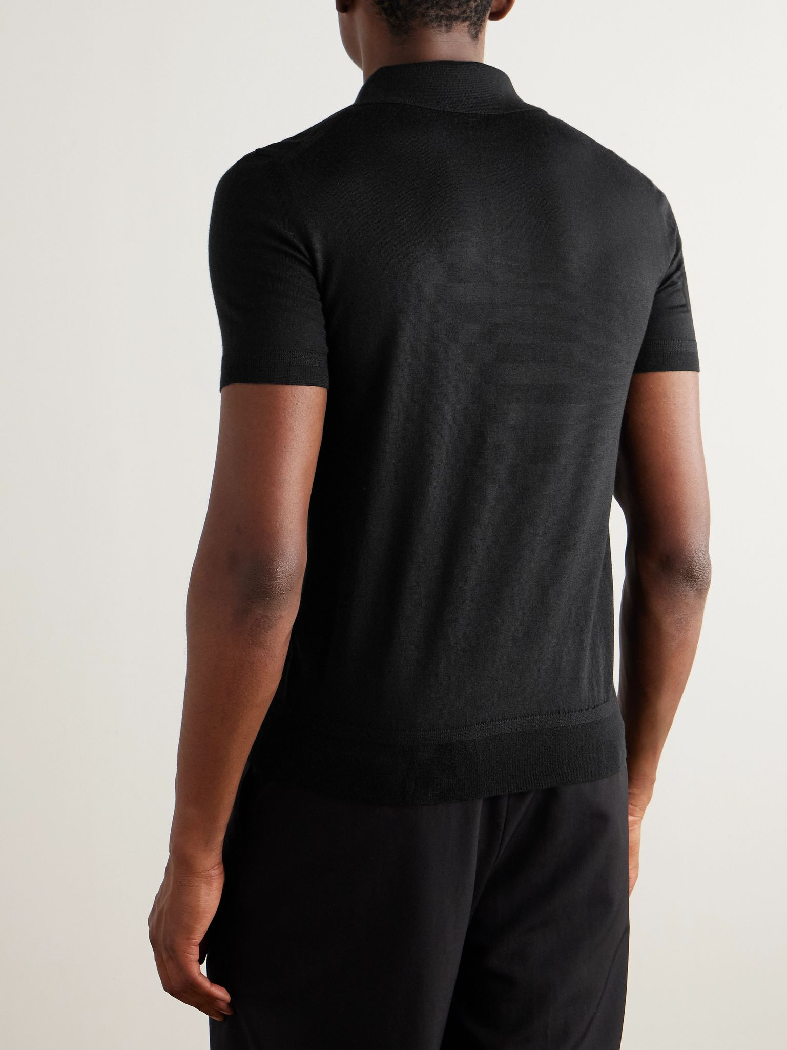 Cashmere and Silk-Blend Polo Shirt Black - 4