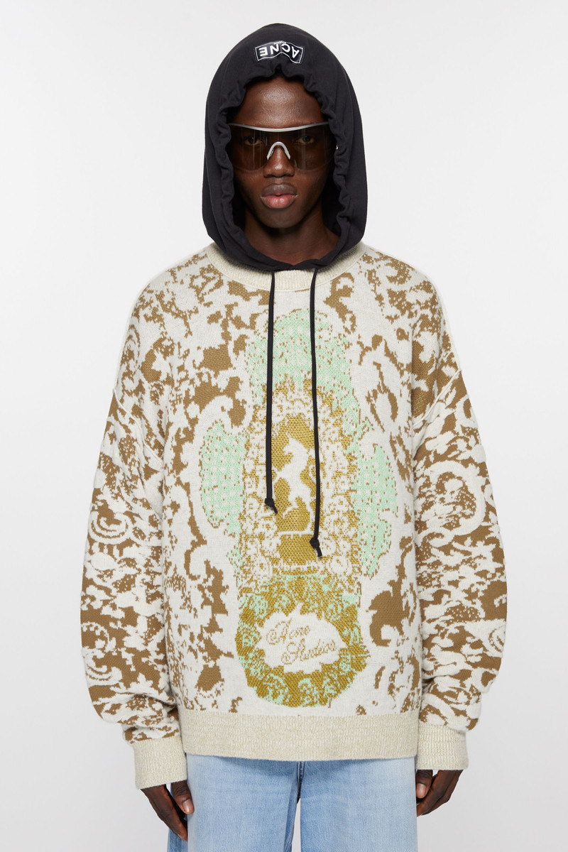 Acne Studios Jacquard sweater - Jade green/off white outlook