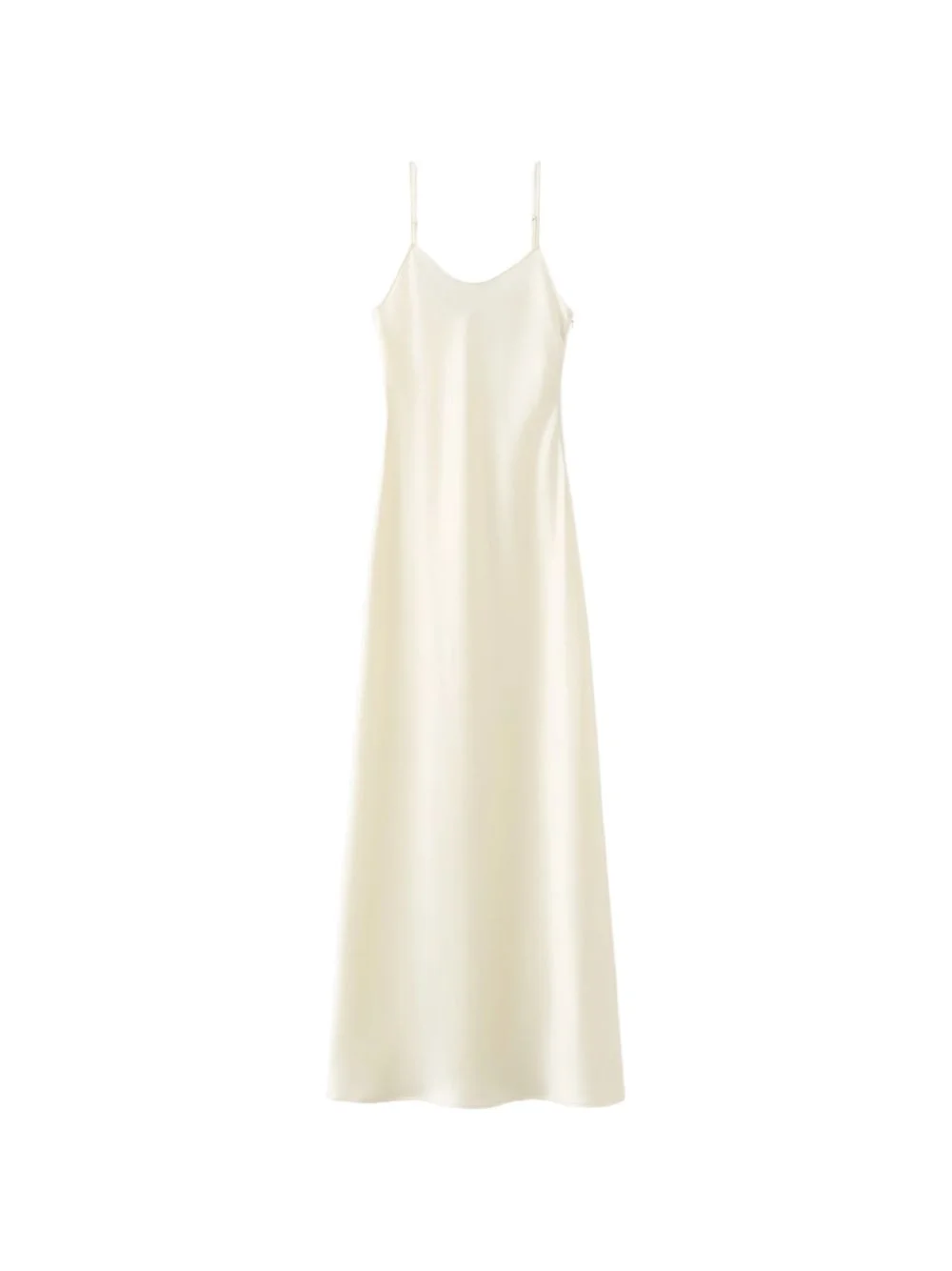 satin-finish spaghetti-strap midi dress - 1