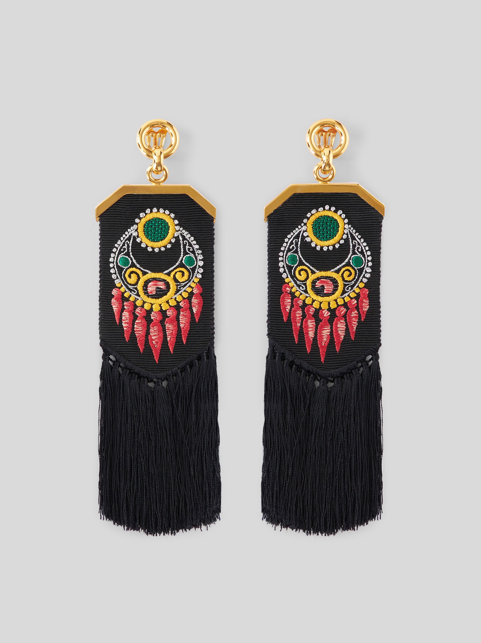 FRINGED PENDANT EARRINGS - 1