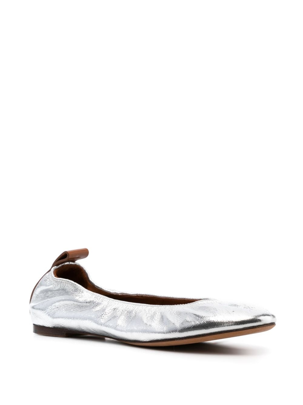 metallic leather ballerina shoes - 2