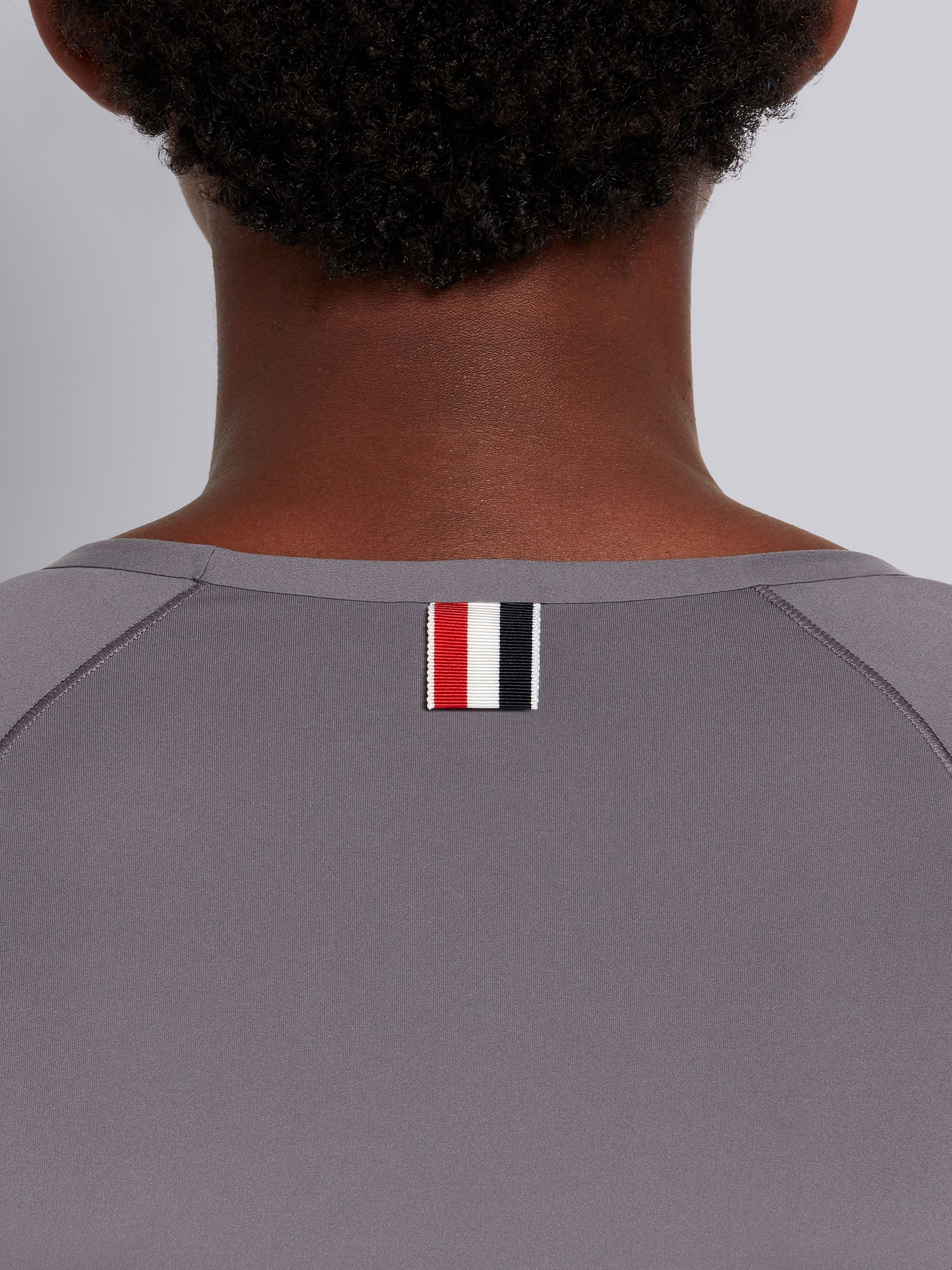 Medium Grey Piece-dyed Interlock 4-Bar Compression Tee - 6