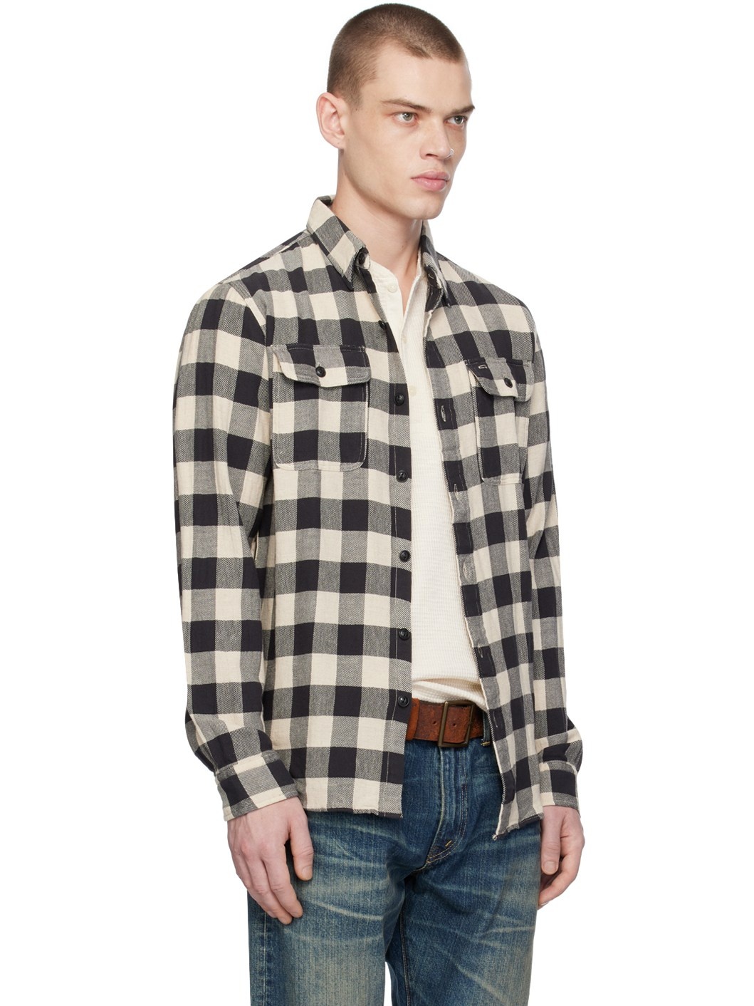 Black & Beige Check Shirt - 2