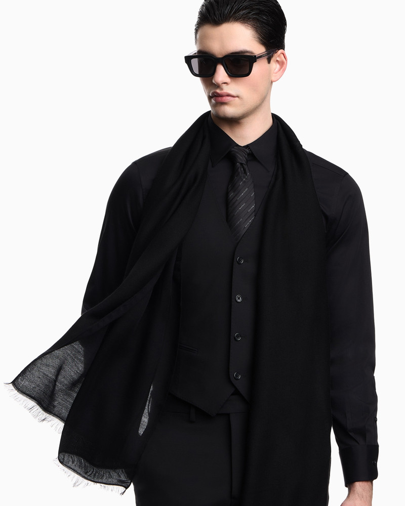 MODAL BLEND STOLE WITH JACQUARD LOGO 3