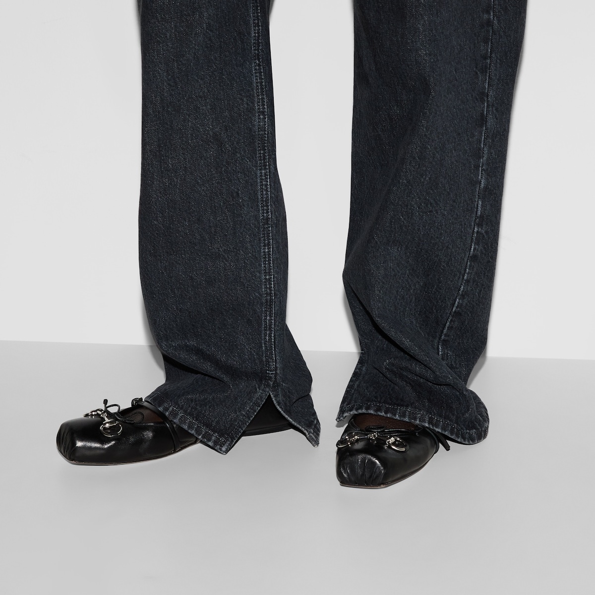 Denim pant with Gucci label - 5